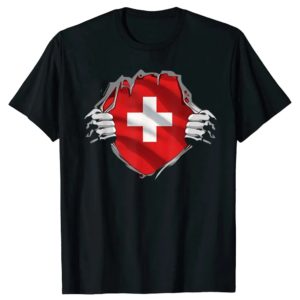 T-shirt à manches courtes et col rond, super Swiss Proud Switzerland Feel, Économie basiques décontractés, Vêtements à la mode