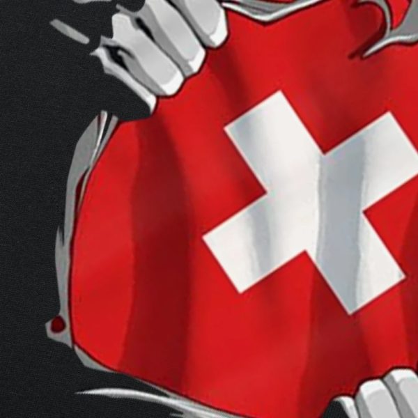 T-shirt à manches courtes et col rond, super Swiss Proud Switzerland Feel, Économie basiques décontractés, Vêtements à la mode – Image 3