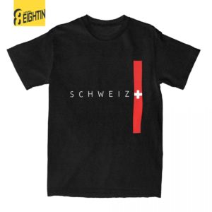 T-shirt manches courtes col rond pour homme, en coton pur, grande taille, nouveauté, drapeau suisse