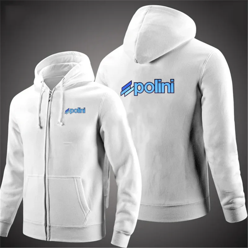 Polini Italie Scooter Inboulon tor Sweats à capuche zippés pour hommes, manches longues, épais, polaire, sourire, chaud, veste pour homme, automne, hiver, 2025