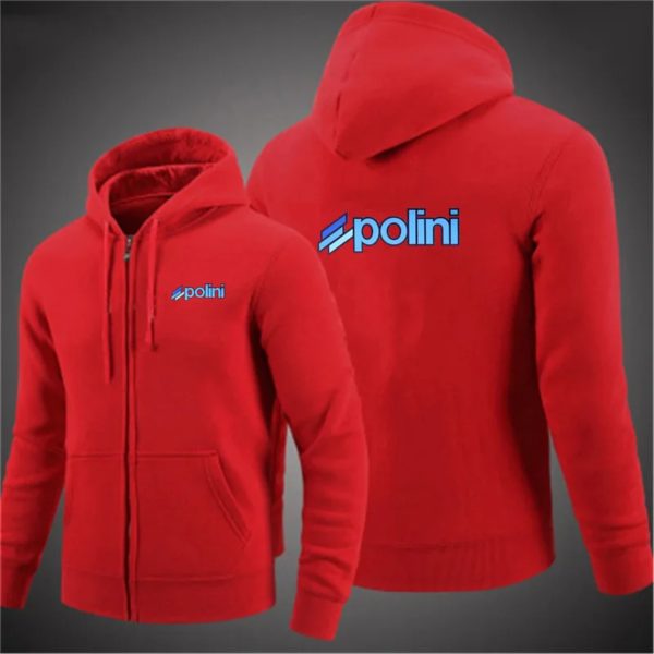 Polini Italie Scooter Inboulon tor Sweats à capuche zippés pour hommes, manches longues, épais, polaire, sourire, chaud, veste pour homme, automne, hiver, 2025 – Image 6
