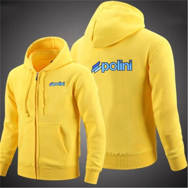 Polini Italie Scooter Inboulon tor Sweats à capuche zippés pour hommes, manches longues, épais, polaire, sourire, chaud, veste pour homme, automne, hiver, 2025 – Image 4