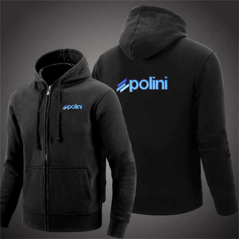 Polini Italie Scooter Inboulon tor Sweats à capuche zippés pour hommes, manches longues, épais, polaire, sourire, chaud, veste pour homme, automne, hiver, 2025
