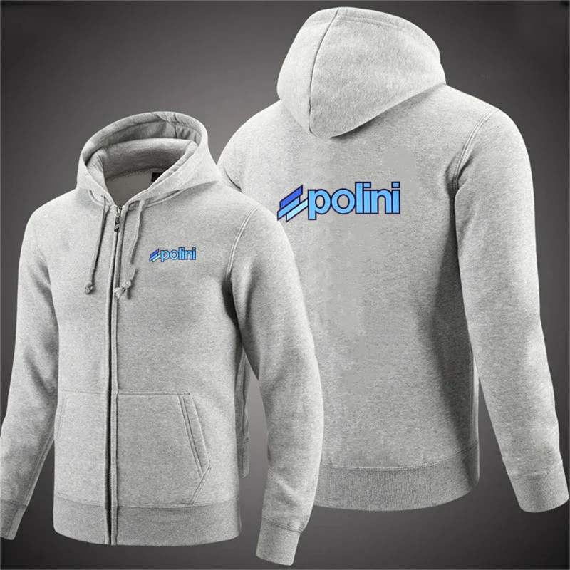 Polini Italie Scooter Inboulon tor Sweats à capuche zippés pour hommes, manches longues, épais, polaire, sourire, chaud, veste pour homme, automne, hiver, 2025
