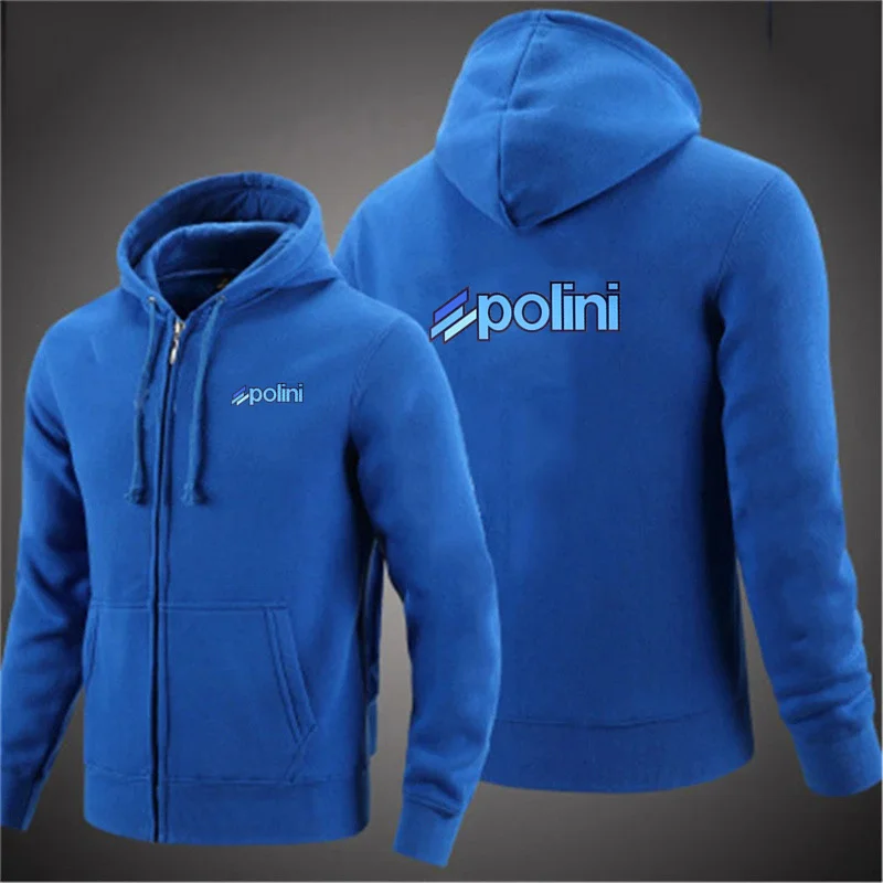 Polini Italie Scooter Inboulon tor Sweats à capuche zippés pour hommes, manches longues, épais, polaire, sourire, chaud, veste pour homme, automne, hiver, 2025