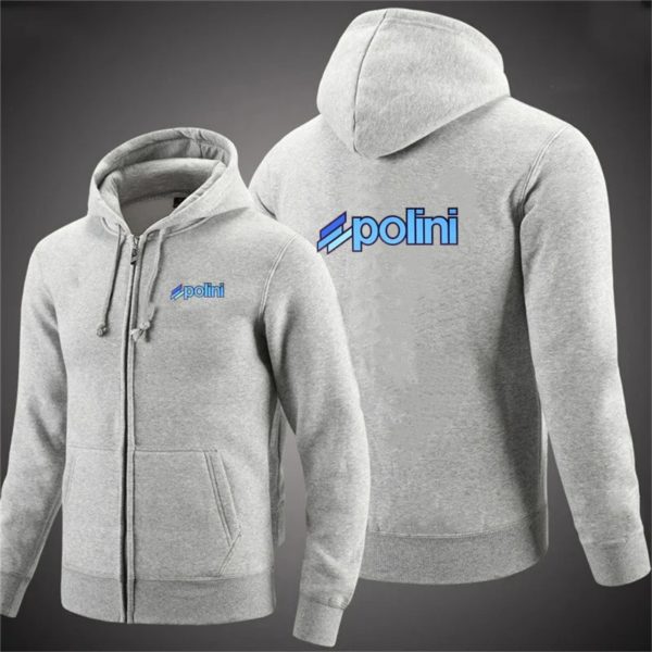 Polini Italie Scooter Inboulon tor Sweats à capuche zippés pour hommes, manches longues, épais, polaire, sourire, chaud, veste pour homme, automne, hiver, 2025