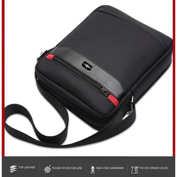 Oxford – sac à bandoulière pour hommes, sacoche suisse noire, Vintage, imperméable, 2019 – Image 6