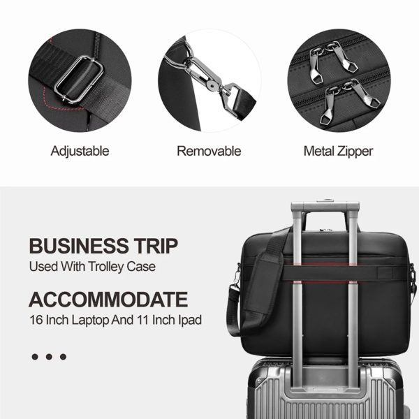 SWISS MILITARY-Sac à main d'affaires pour homme, sac à bandoulière, grande capacité, étanche, étui à bombes, sac pour ordinateur portable 16 ", sac de bureau portable, nouveau – Image 3