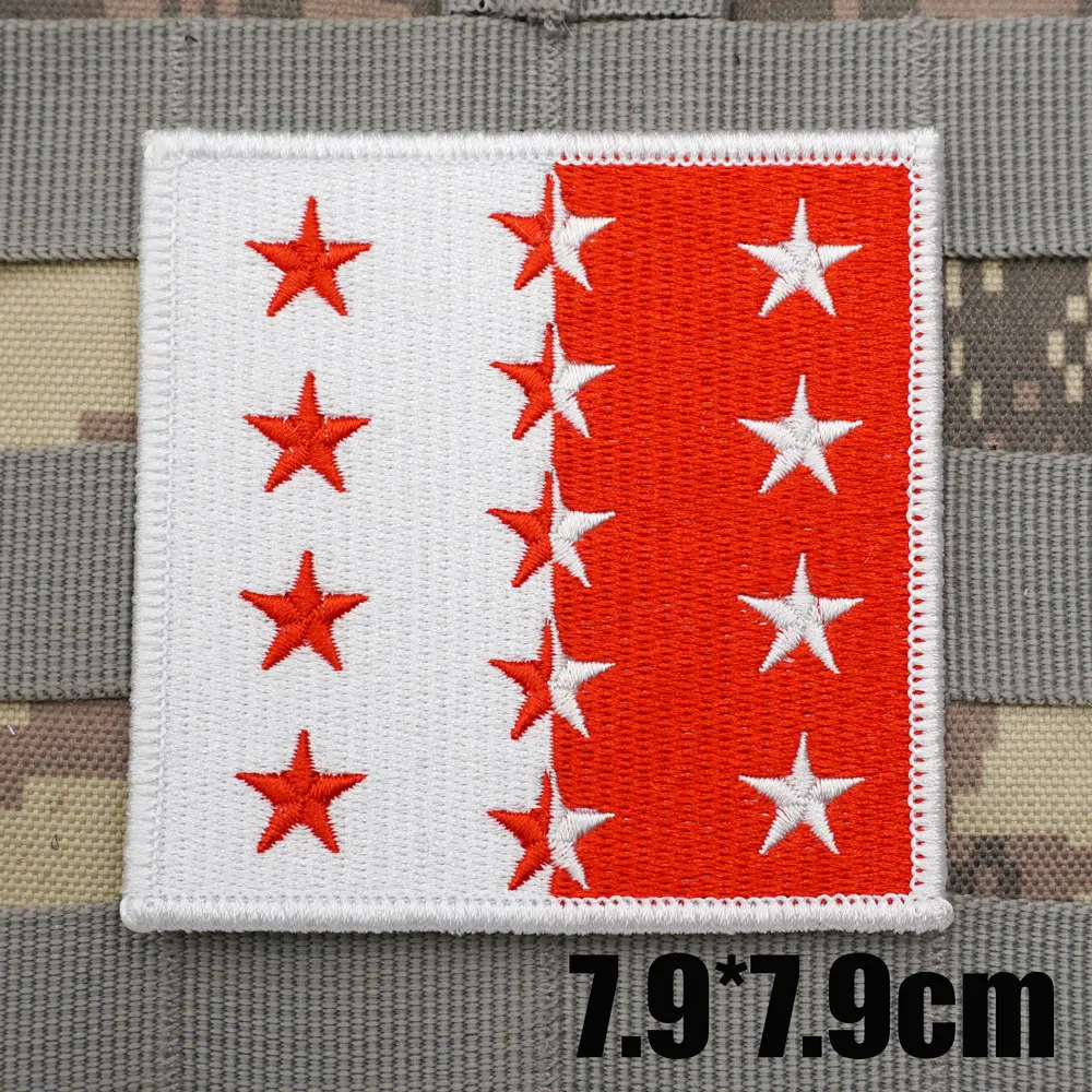 Patchs brodés de drapeau suisse, brassard militaire, badge de sac à dos avec support à crochet pour vêtements