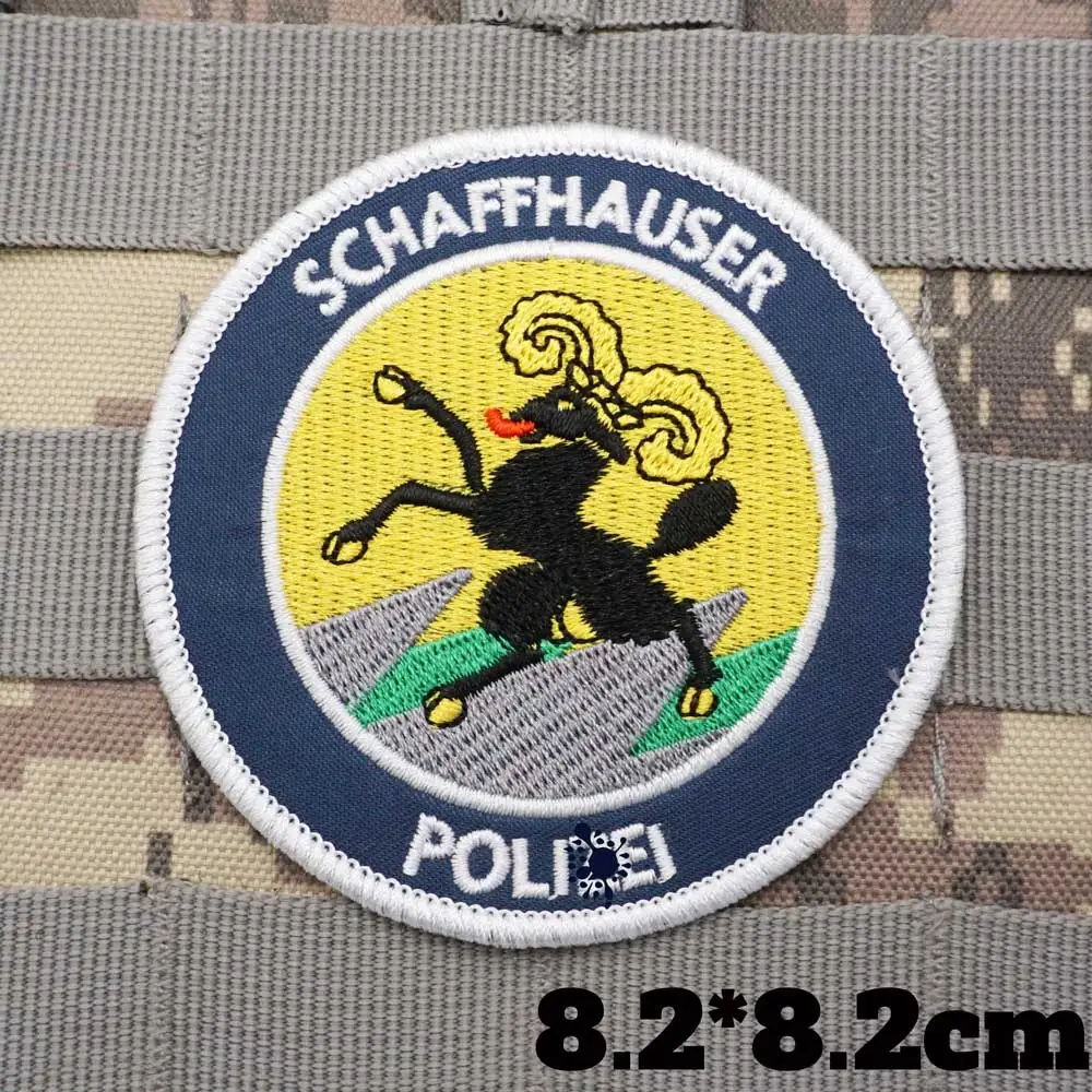 Patchs brodés de drapeau suisse, brassard militaire, badge de sac à dos avec support à crochet pour vêtements