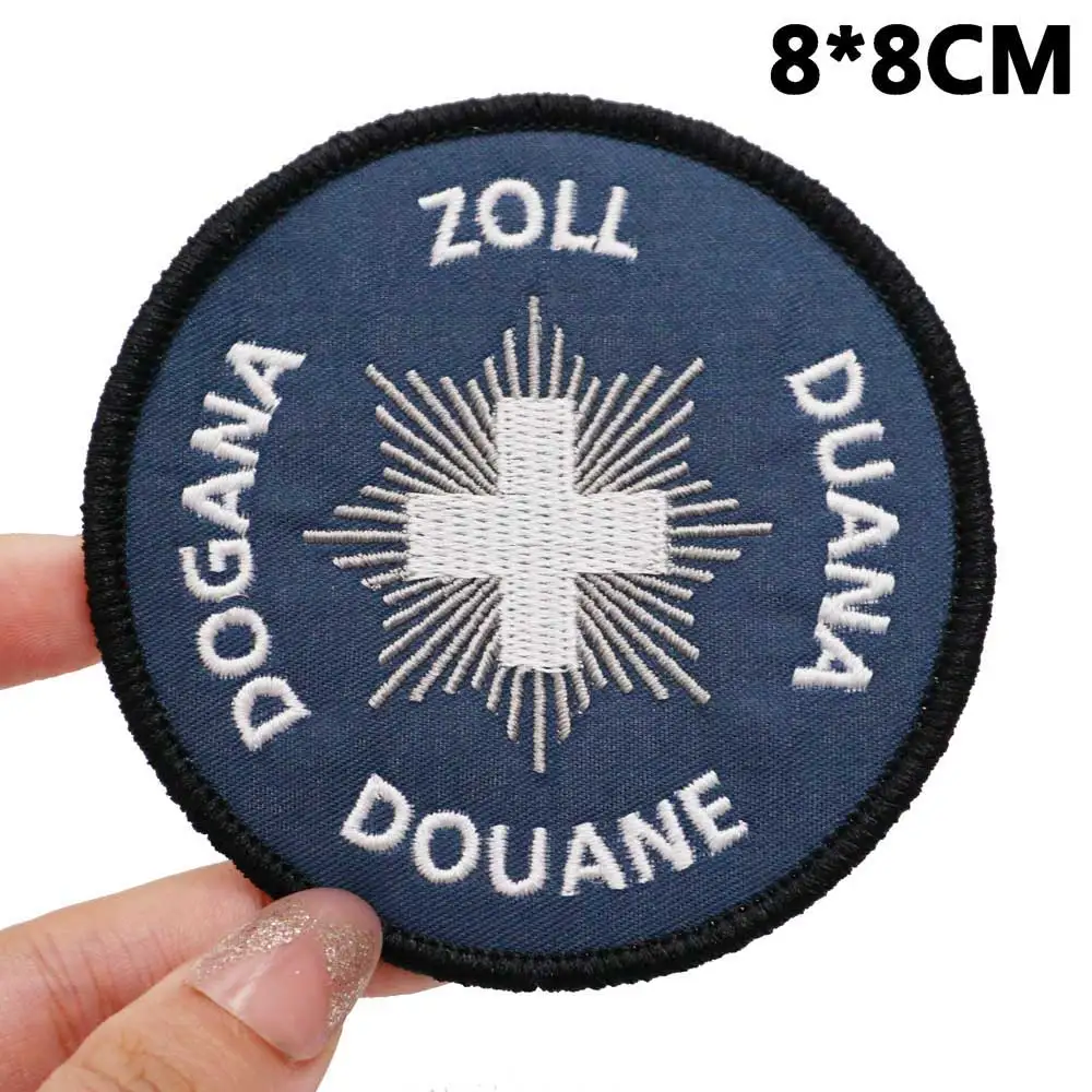 Patchs brodés de drapeau suisse, brassard militaire, badge de sac à dos avec support à crochet pour vêtements