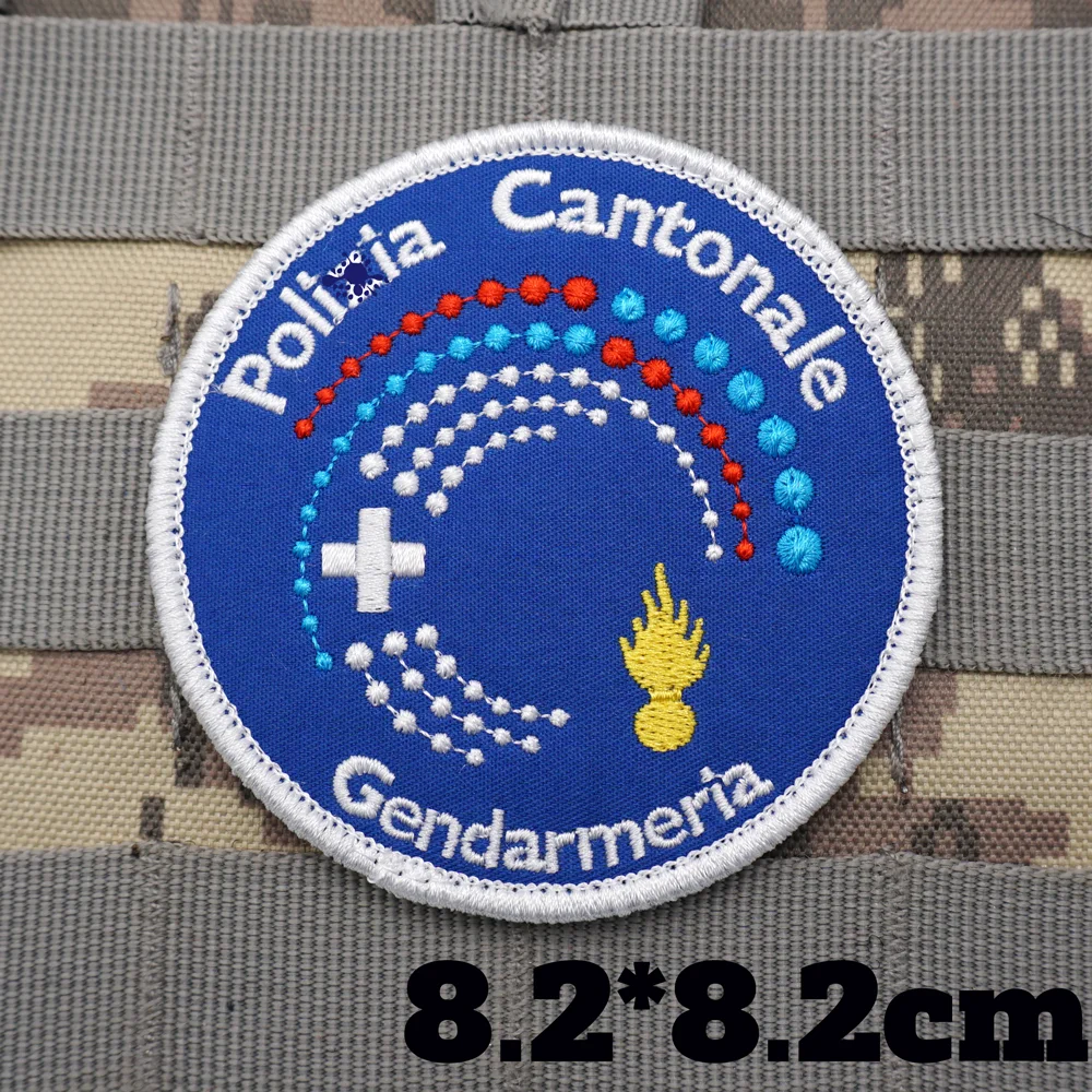 Patchs brodés de drapeau suisse, brassard militaire, badge de sac à dos avec support à crochet pour vêtements