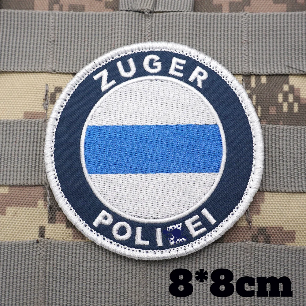 Patchs brodés de drapeau suisse, brassard militaire, badge de sac à dos avec support à crochet pour vêtements