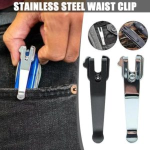 Couteau militaire en acier inoxydable, clip arrière de 91mm, clip de poche à la taille, clip de poche de transport profond pour couteau suisse de 91mm, 1 pièce
