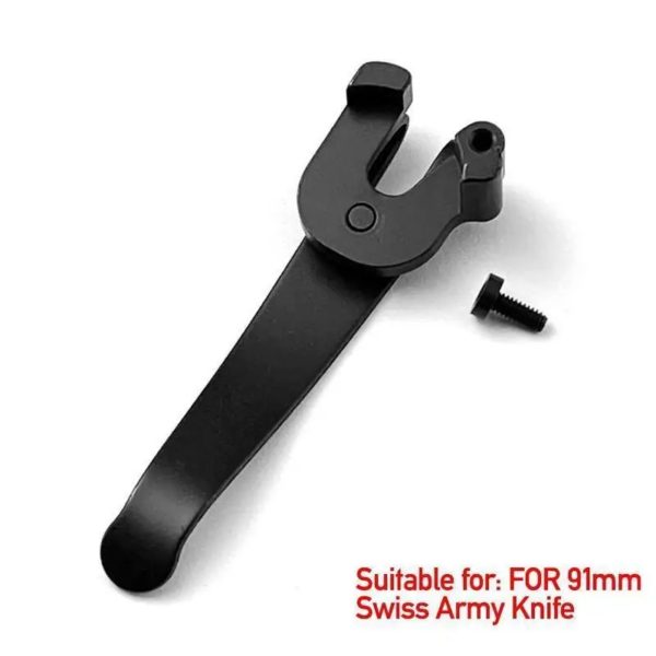 Couteau militaire en acier inoxydable, clip arrière de 91mm, clip de poche à la taille, clip de poche de transport profond pour couteau suisse de 91mm, 1 pièce – Image 4