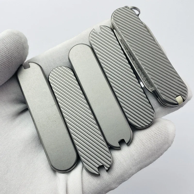 Patch de manche TC4 modifié en alliage de titane, matériau de manche de couteau bricolage, 58mm, Victorinox Swiss Army, 1 paire