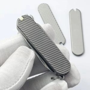 Patch de manche TC4 modifié en alliage de titane, matériau de manche de couteau bricolage, 58mm, Victorinox Swiss Army, 1 paire