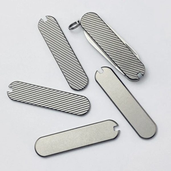 Patch de manche TC4 modifié en alliage de titane, matériau de manche de couteau bricolage, 58mm, Victorinox Swiss Army, 1 paire – Image 2