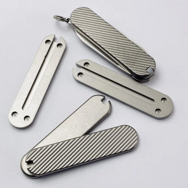 Patch de manche TC4 modifié en alliage de titane, matériau de manche de couteau bricolage, 58mm, Victorinox Swiss Army, 1 paire – Image 5