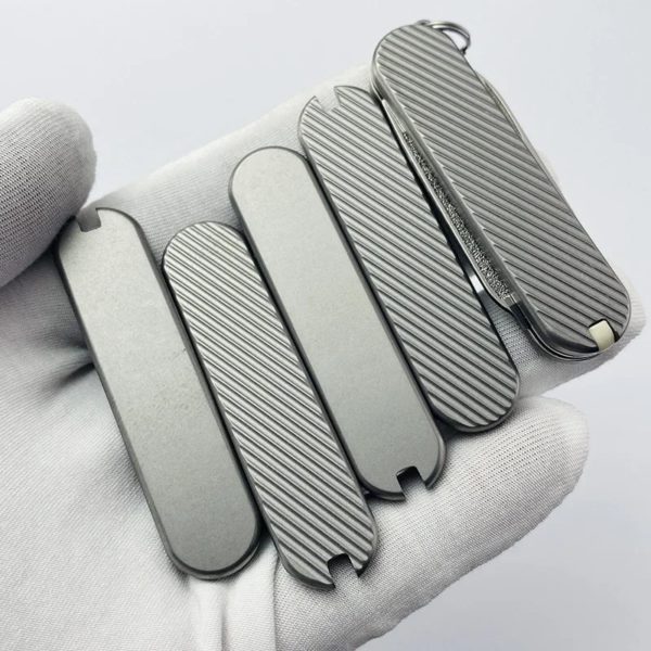 Patch de manche TC4 modifié en alliage de titane, matériau de manche de couteau bricolage, 58mm, Victorinox Swiss Army, 1 paire – Image 4
