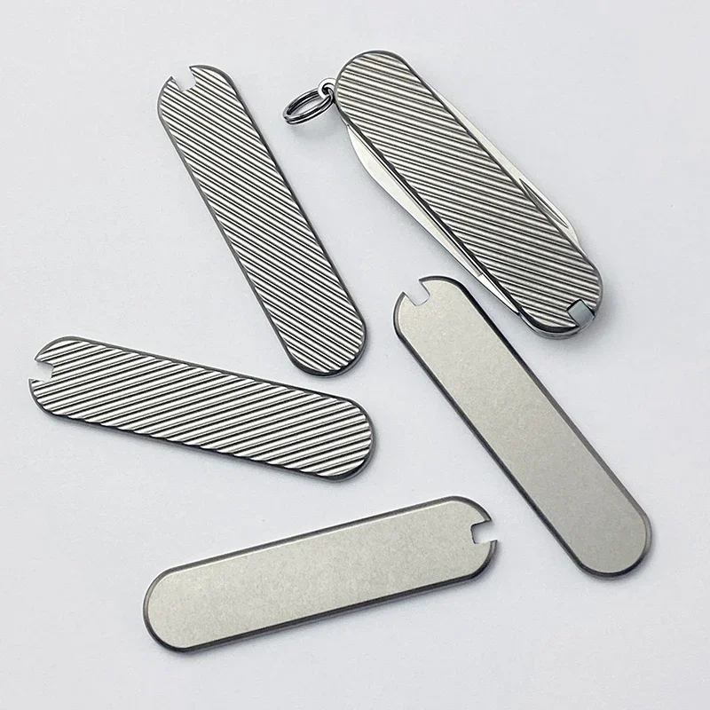Patch de manche TC4 modifié en alliage de titane, matériau de manche de couteau bricolage, 58mm, Victorinox Swiss Army, 1 paire