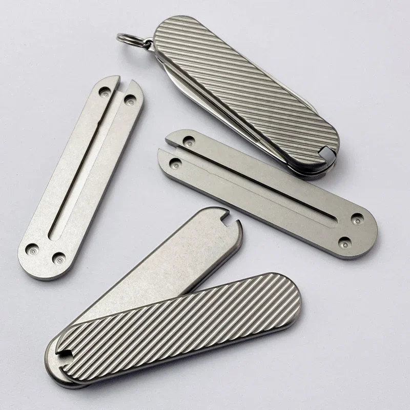 Patch de manche TC4 modifié en alliage de titane, matériau de manche de couteau bricolage, 58mm, Victorinox Swiss Army, 1 paire