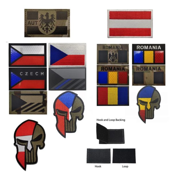 Patch magique de coulée de sensation tchèque, insigne de sac de brassard militaire, tissu brodé de soldat, patchs de vêtements, autriche, Roumanie