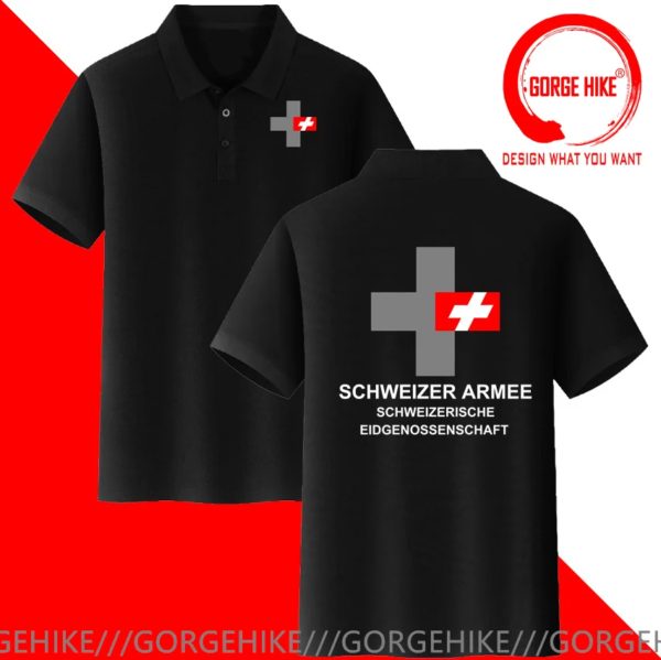 Polo de l'armée suisse pour hommes, polos militaires, chemises d'affaires