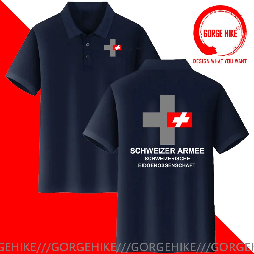 Polo de l'armée suisse pour hommes, polos militaires, chemises d'affaires