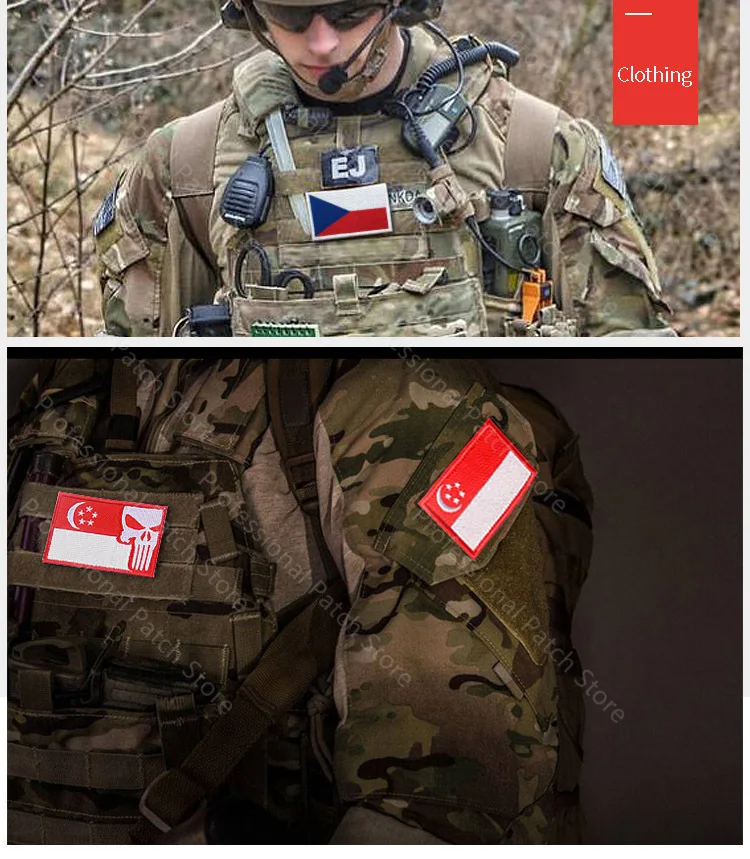 Patch brodé sur vêtements, décoration en tissu, patchs de sac à dos de l'armée, Russie, Espagne, Turquie, France, UE, DulMilitary