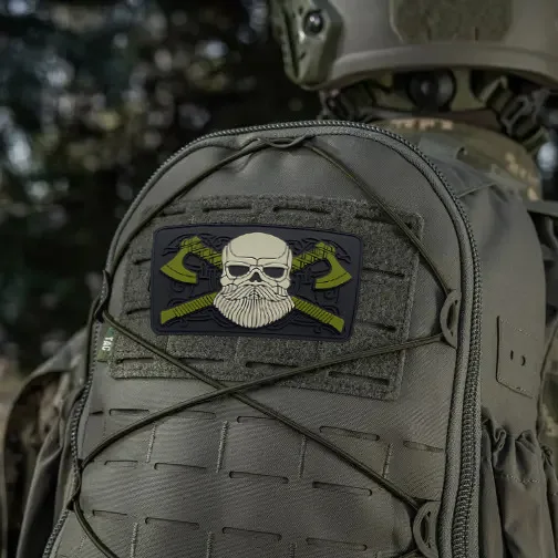 Emrboidery Dulviking avec hache double pour homme, hache militaire, patch d'étiquette de l'armée en caoutchouc PVC, chemise à coudre, chapeau de sac
