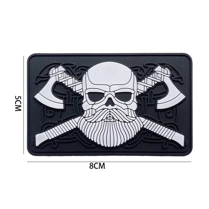 Emrboidery Dulviking avec hache double pour homme, hache militaire, patch d'étiquette de l'armée en caoutchouc PVC, chemise à coudre, chapeau de sac
