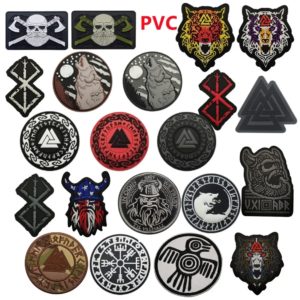 Emrboidery Dulviking avec hache double pour homme, hache militaire, patch d'étiquette de l'armée en caoutchouc PVC, chemise à coudre, chapeau de sac