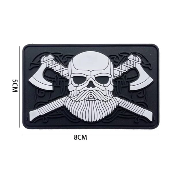 Emrboidery Dulviking avec hache double pour homme, hache militaire, patch d'étiquette de l'armée en caoutchouc PVC, chemise à coudre, chapeau de sac – Image 5