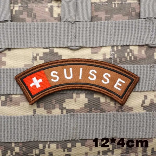 SWISS-Patchs militaires brodés, brassard, badge de sac à dos avec support à crochet pour vêtements – Image 4
