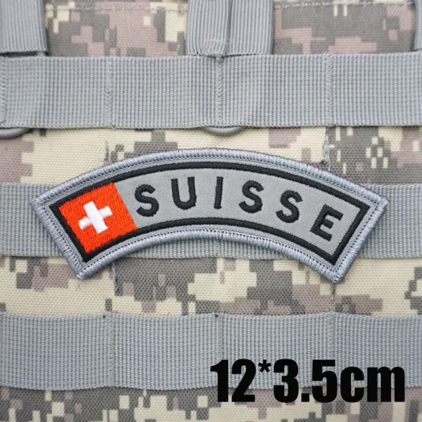 SWISS-Patchs militaires brodés, brassard, badge de sac à dos avec support à crochet pour vêtements – Image 3