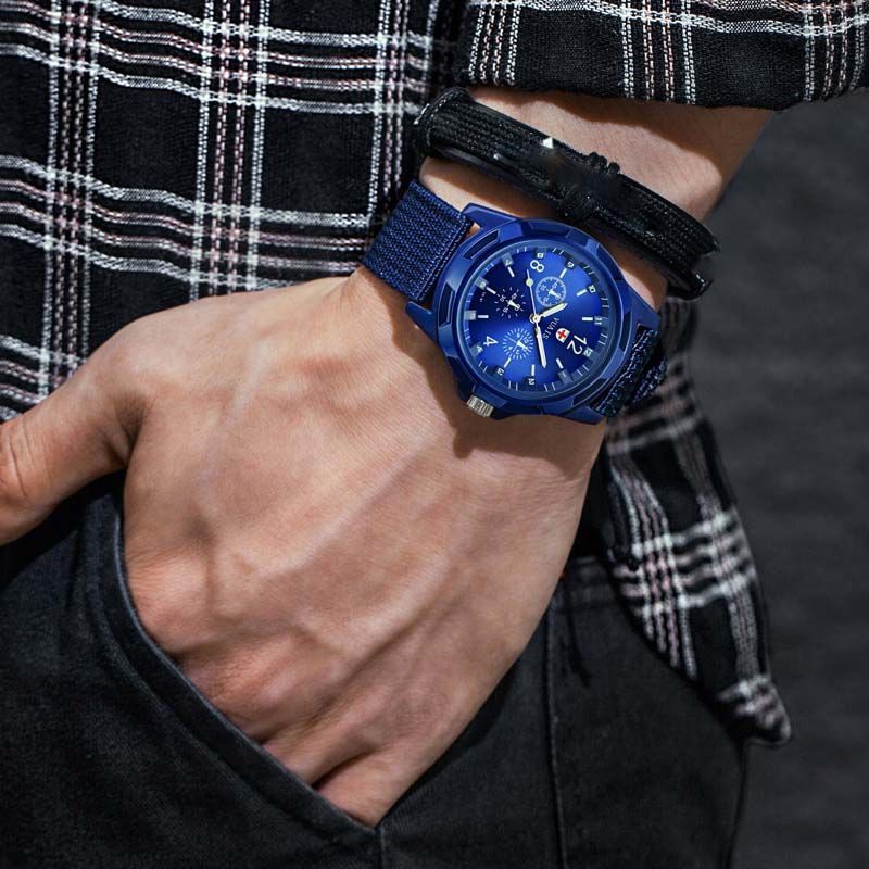 Kegllect-Montre suisse en nylon pour hommes, bracelet tissé, mode