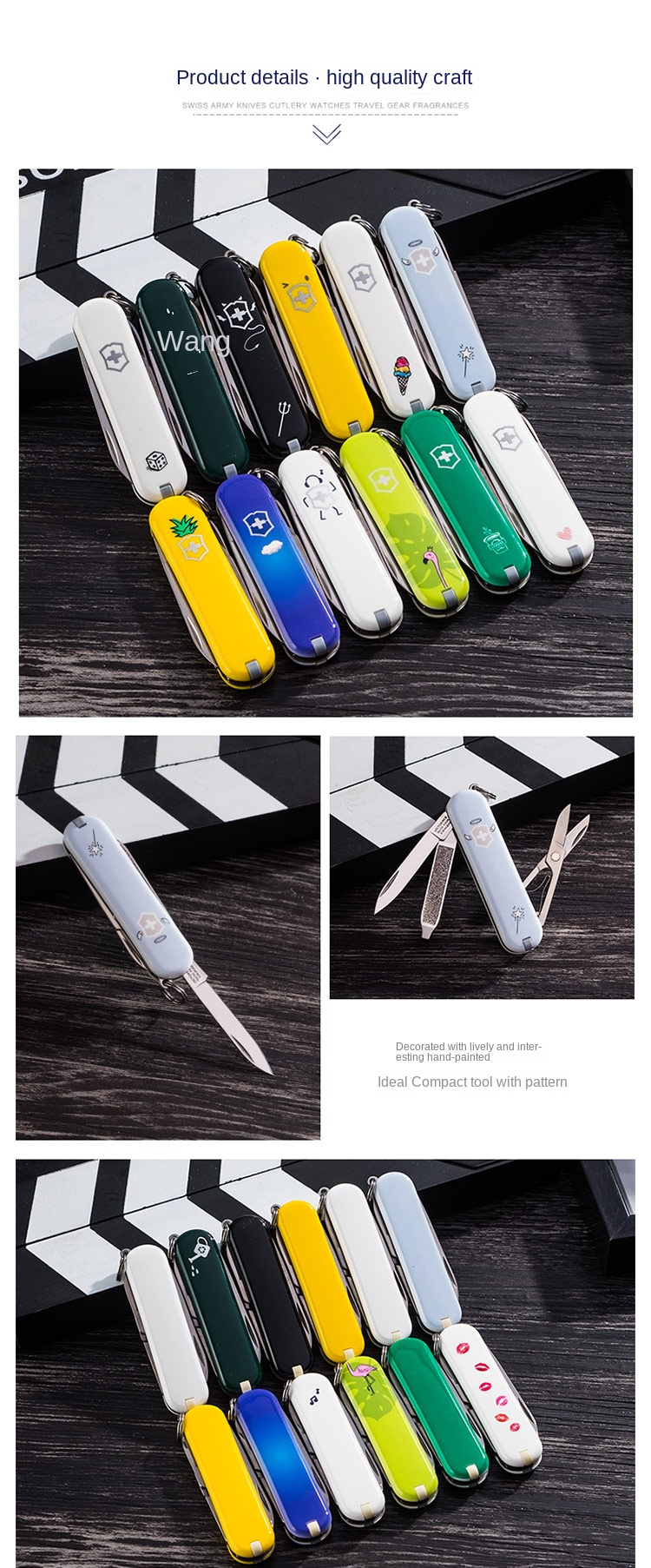Couteau de l'armée suisse pliant multifonctionnel, mini modèle, ange à la mode, démon, coloré, cadeau d'anniversaire