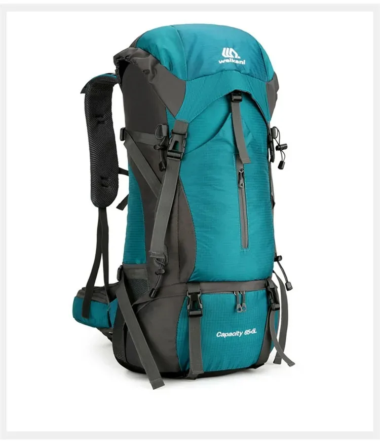 Sac à dos imperméable en nylon avec housse de pluie pour homme, sac de voyage de camping, randonnée en plein air, canadisme, escalade initiée, sacs de voyage