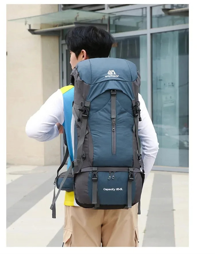 Sac à dos imperméable en nylon avec housse de pluie pour homme, sac de voyage de camping, randonnée en plein air, canadisme, escalade initiée, sacs de voyage