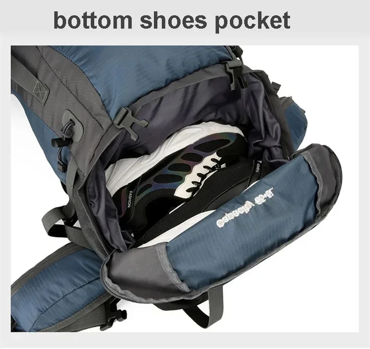 Sac à dos imperméable en nylon avec housse de pluie pour homme, sac de voyage de camping, randonnée en plein air, canadisme, escalade initiée, sacs de voyage