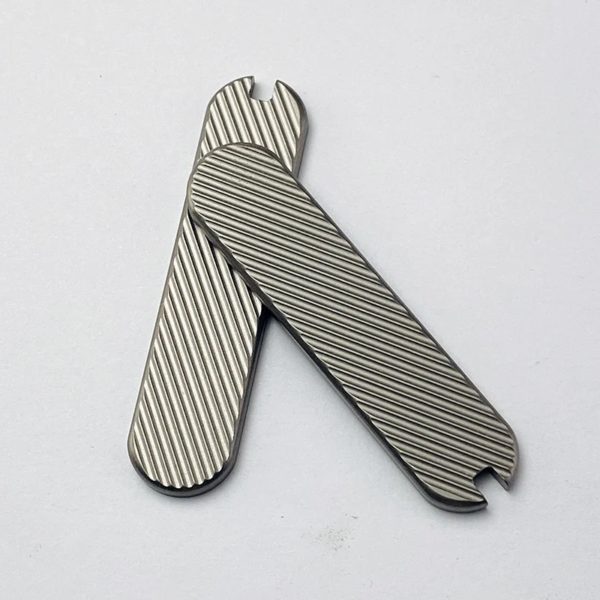 Écailles de manche de couteau pliant en alliage de titane, patch de poignée pour tige opaque de l'armée suisse Victorinox, accessoires de fabrication de bricolage, 58mm, 1 paire – Image 2