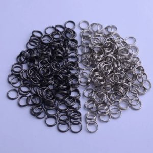 Porte-clés en acier au manganèse, 10 pièces, haute résistance, couteau de l'armée suisse, accessoires outils seau suspendu extérieur EDC Mini Double anneau