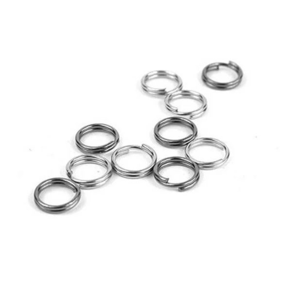 Porte-clés en acier au manganèse, 10 pièces, haute résistance, couteau de l'armée suisse, accessoires outils seau suspendu extérieur EDC Mini Double anneau – Image 3