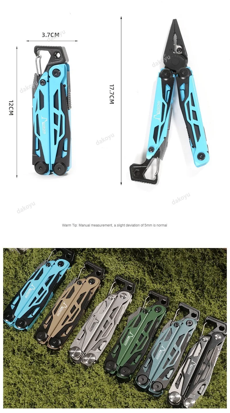 DAKOYU-Outil suisse multifonctionnel avec sifflet, pince d'extérieur, DKShadow disponible en plusieurs couleurs, équipement de camping extérieur