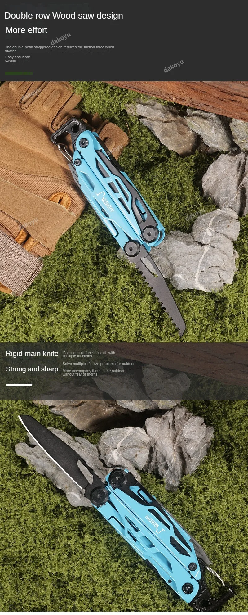 DAKOYU-Outil suisse multifonctionnel avec sifflet, pince d'extérieur, DKShadow disponible en plusieurs couleurs, équipement de camping extérieur