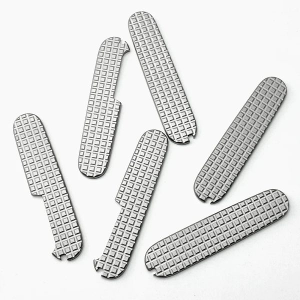 Écailles à manche de couteau en alliage de titane et laiton, patchs pour stries de poisson radial opaque de l'armée suisse Victorinox 91mm, 1 paire – Image 4
