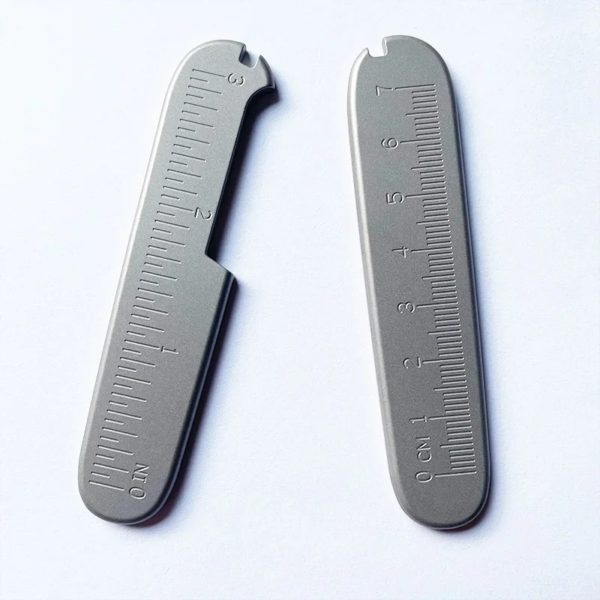Écailles à manche de couteau en alliage de titane et laiton, patchs pour stries de poisson radial opaque de l'armée suisse Victorinox 91mm, 1 paire – Image 5