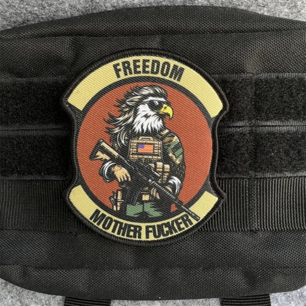 Insigne de moral de soldat de l'armée, autocollant de sac à dos militaire, patchs d'impression, crochet et boucle, vieil homme, gros homme, carabine – Image 3