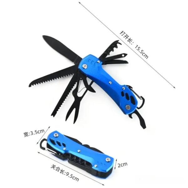 Couteau de Poche Pliant Multifonctionnel en Acier Inoxydable, Outil de Combinaison d'Urgence pour Camping en Plein Air, Équipement de Survie – Image 2